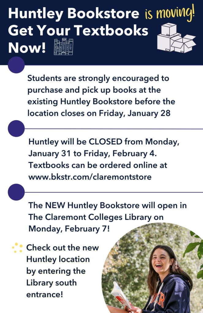 Huntley bookstore relocation poster