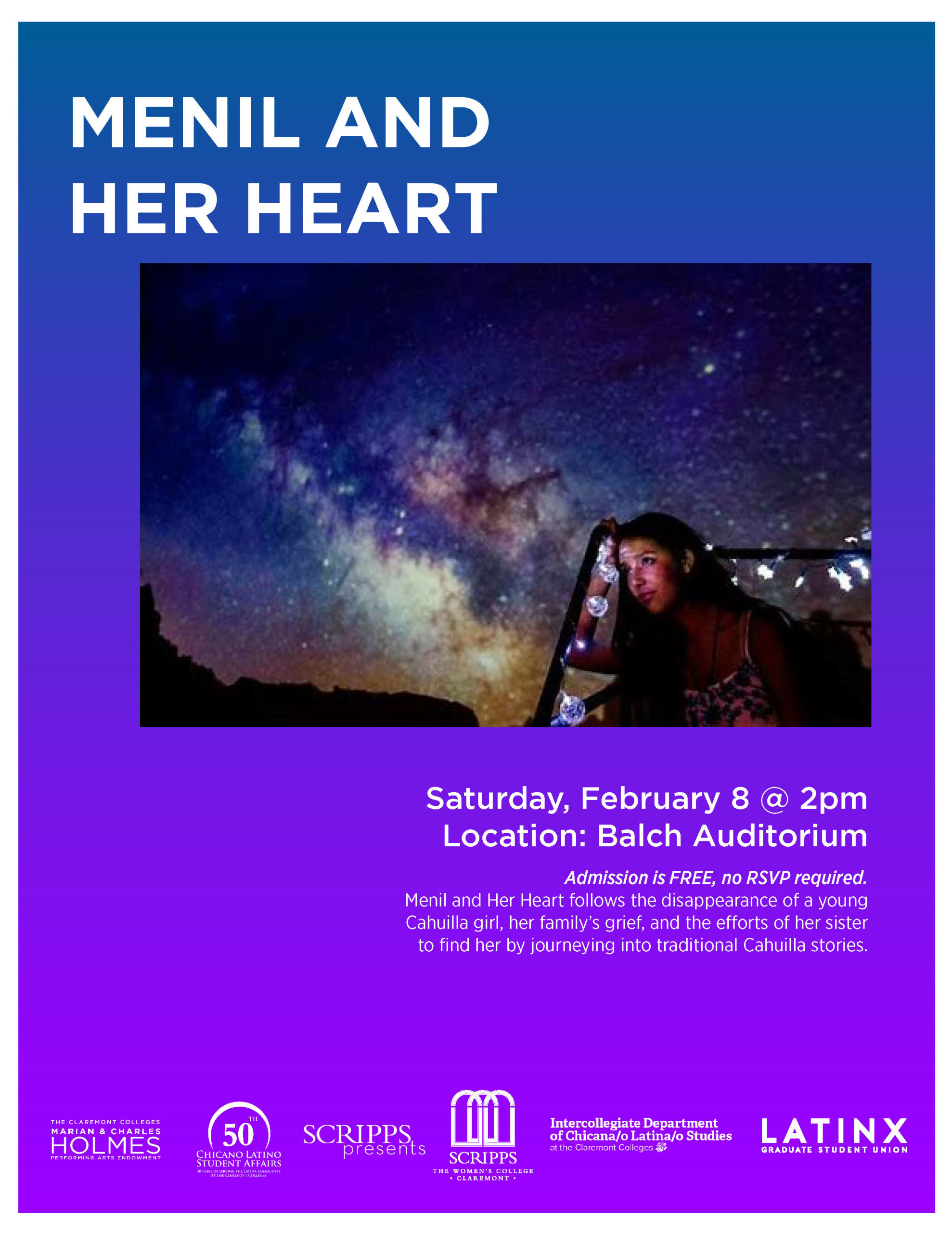 menil and her heart event poster