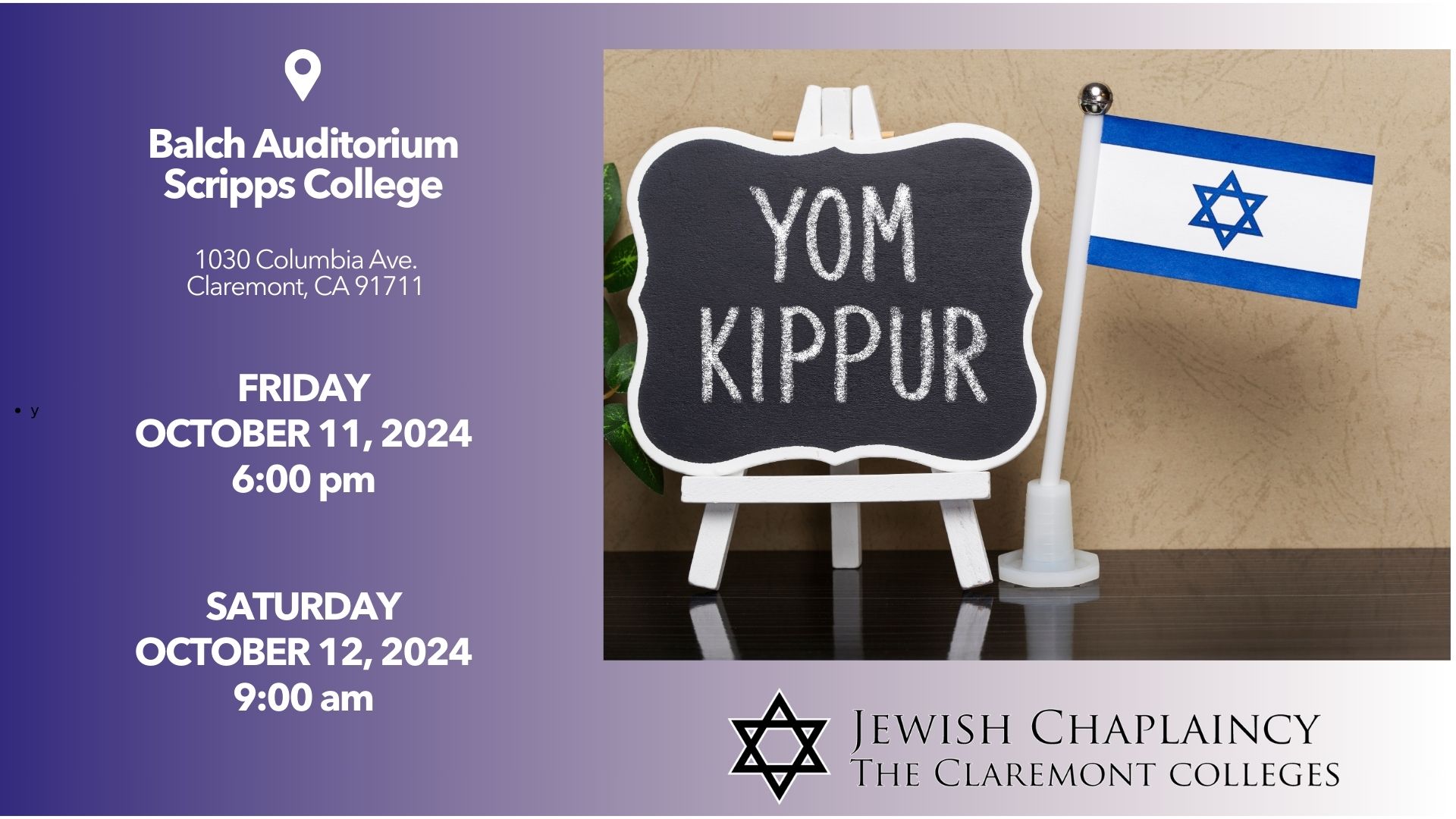 YOM KIPPUR The Claremont Colleges Services